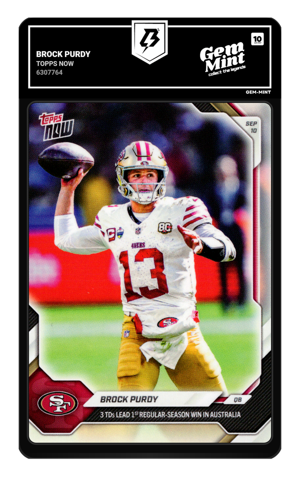 Brock Purdy graded Gem Mint 10