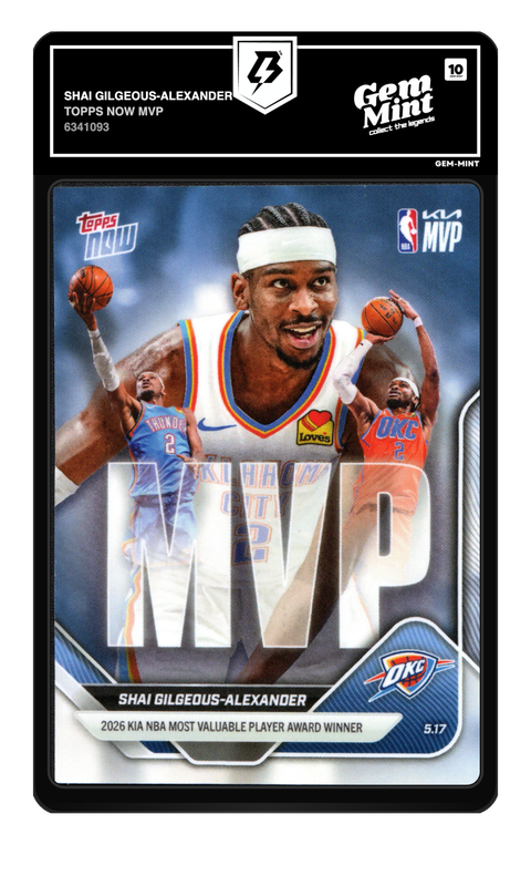 Shai Gilgeous-Alexander 2026 Topps Now MVP graded Gem Mint 10 by TradingCard360