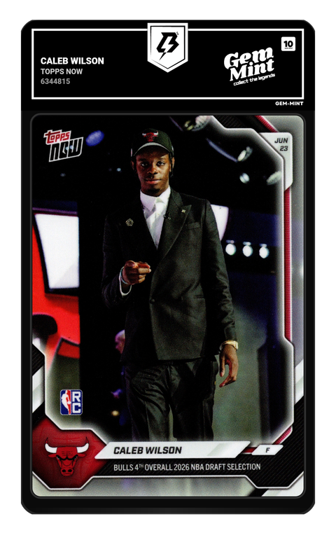 Caleb Wilson 2026 Topps Now graded Gem Mint 10 by TradingCard360