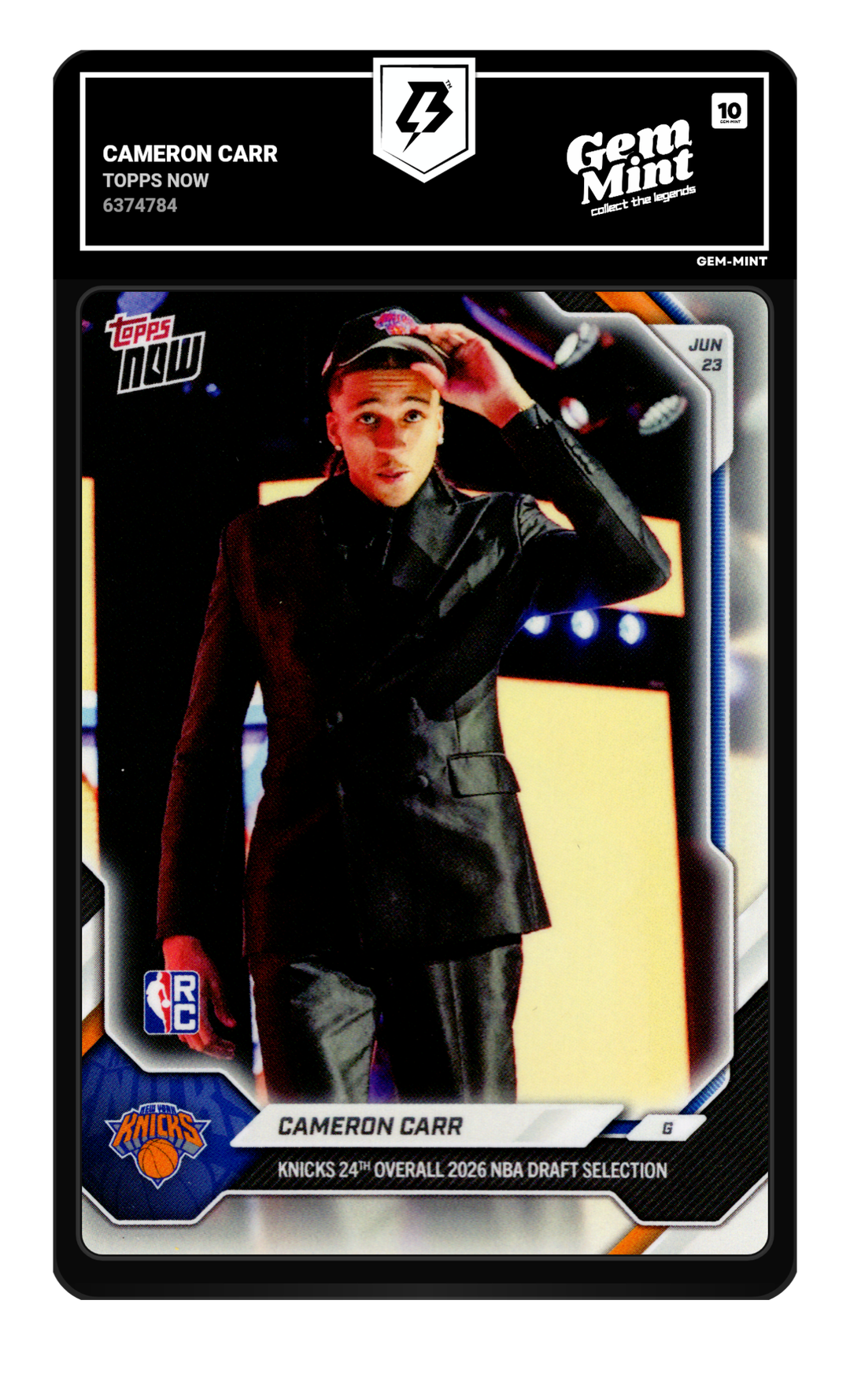 Cameron Carr graded Gem Mint 10