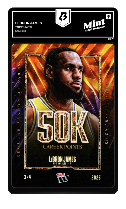 LeBron James 2025 Topps Now graded Mint 9 by TradingCard360