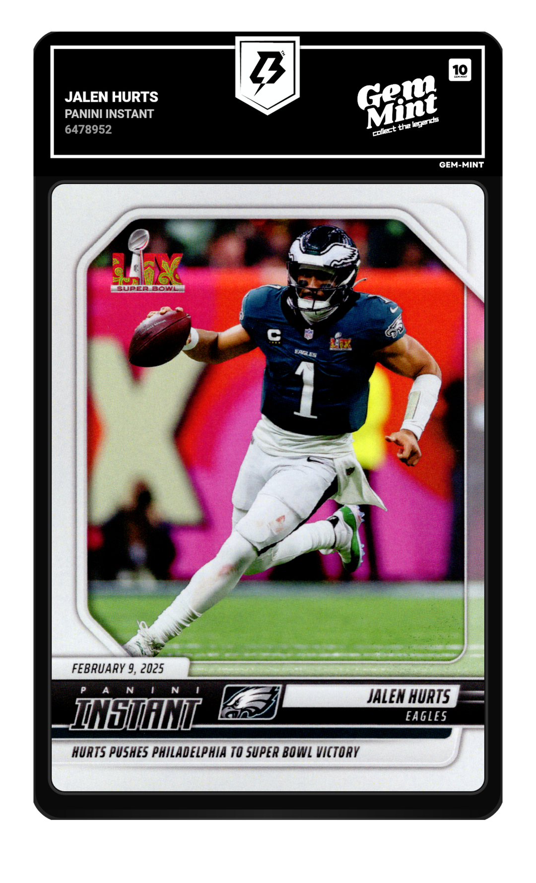 Jalen Hurts graded Gem Mint 10