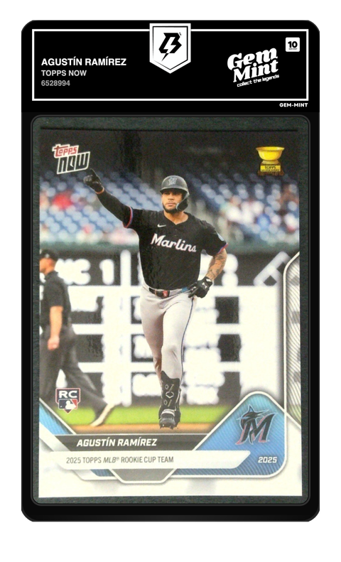 Agustín Ramírez 2025 Topps MLB Rookie Cup graded Gem Mint 10 by TradingCard360