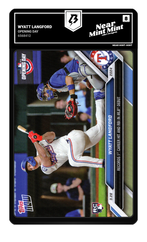Wyatt Langford 2024 Topps Now graded NM-MT 8 by TradingCard360