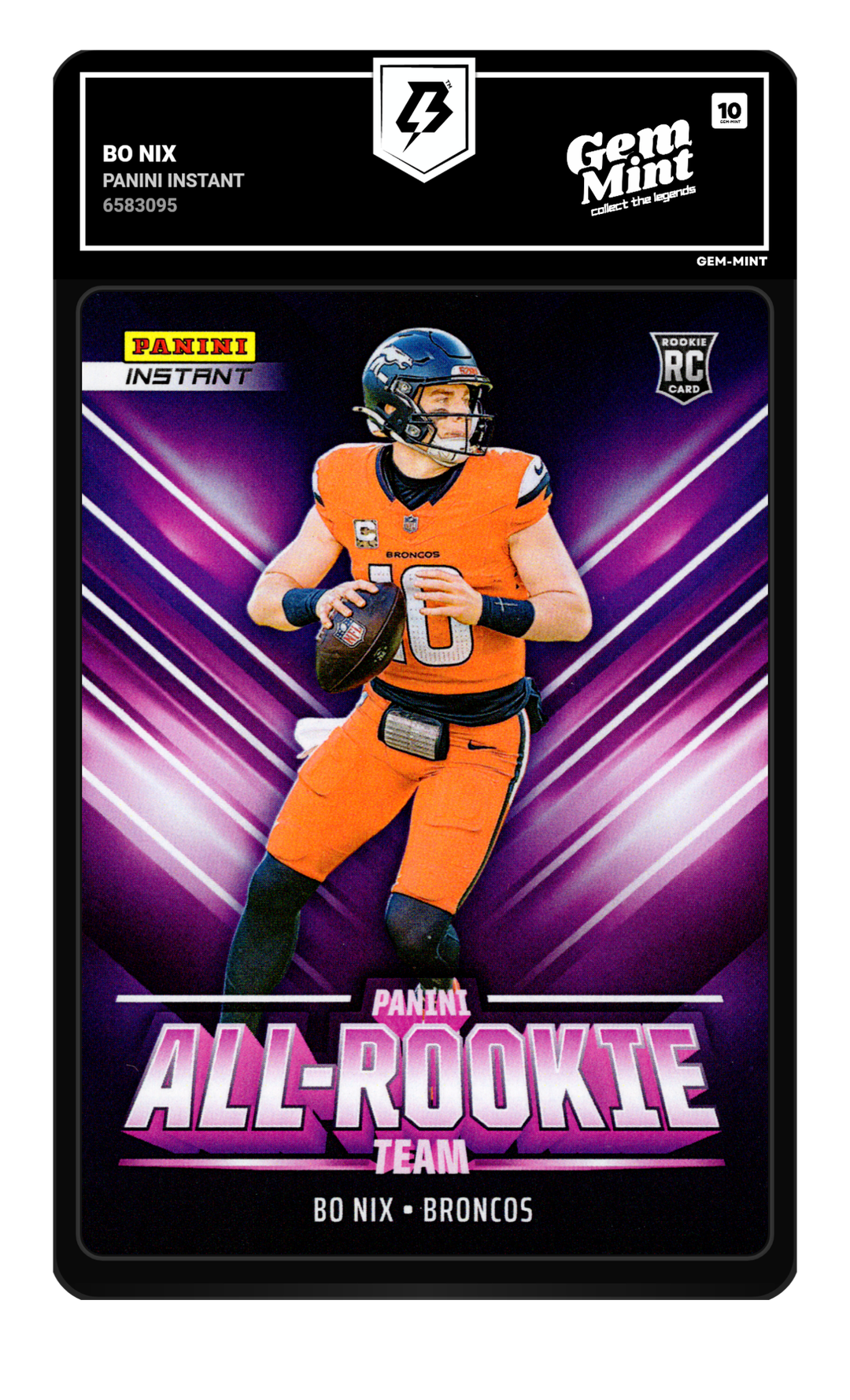 Bo Nix graded Gem Mint 10