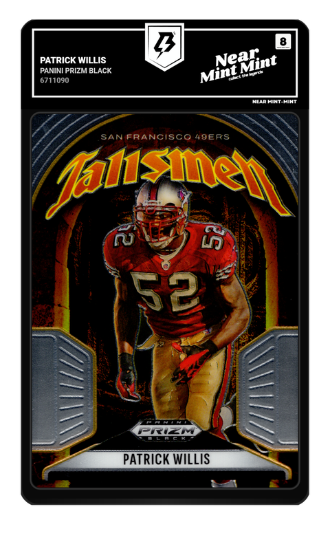 Patrick Willis 2026 Panini Prizm Black graded NM-MT 8 by TradingCard360