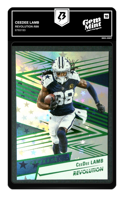 CeeDee Lamb 2025 Revolution /699 graded Gem Mint 10 by TradingCard360