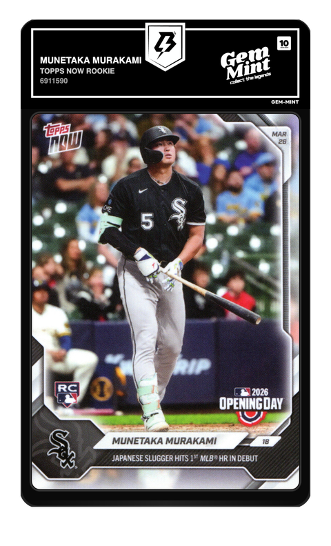 Munetaka Murakami 2026 Topps Now Rookie graded Gem Mint 10 by TradingCard360