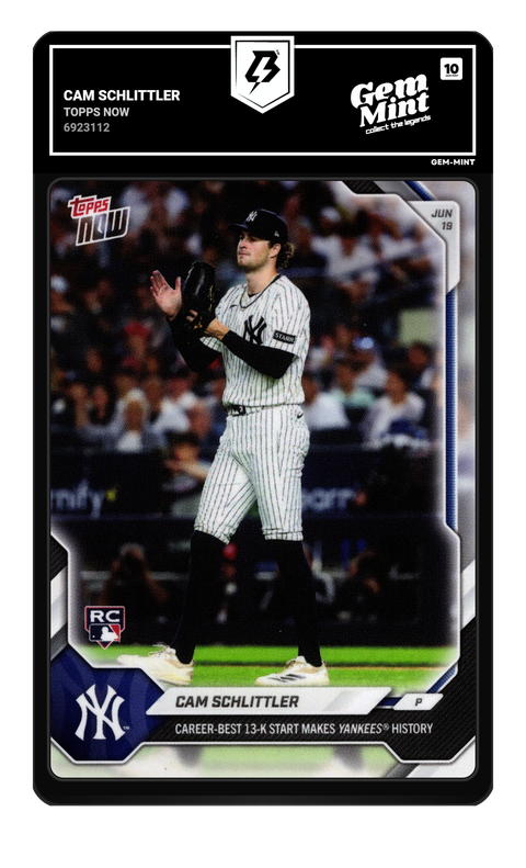 Cam Schlittler 2026 Topps Now graded Gem Mint 10 by TradingCard360