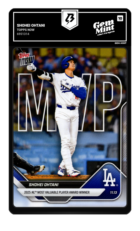 Shohei Ohtani 2025 Topps Now graded Gem Mint 10 by TradingCard360