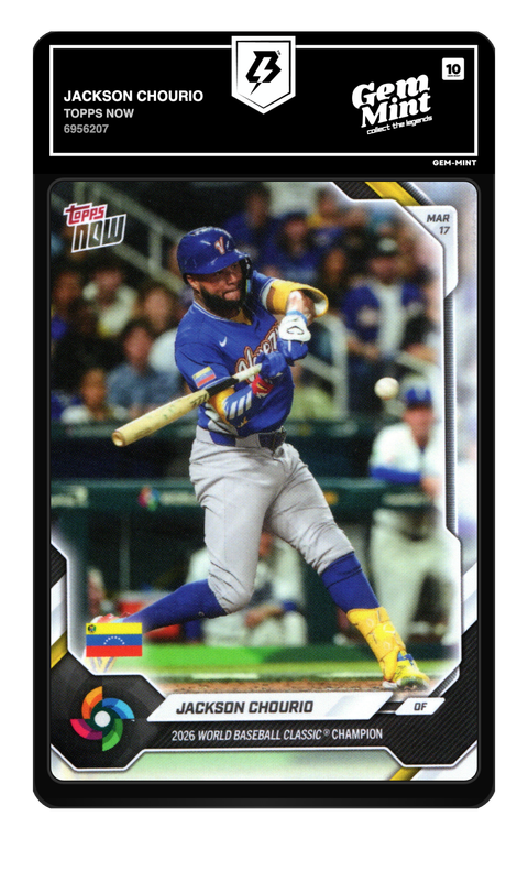 Jackson Chourio 2026 Topps Now graded Gem Mint 10 by TradingCard360