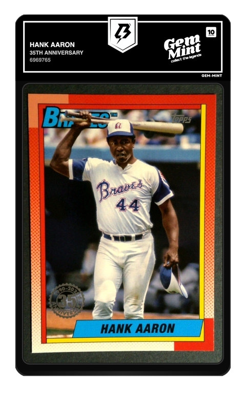 Hank Aaron 2021 Topps 70th Anniversary graded Gem Mint 10 by TradingCard360