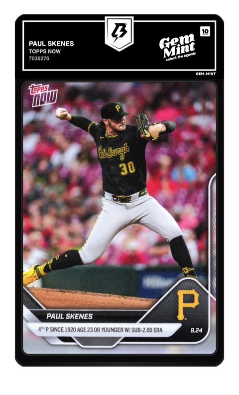 Paul Skenes 2025 Topps Now graded Gem Mint 10 by TradingCard360