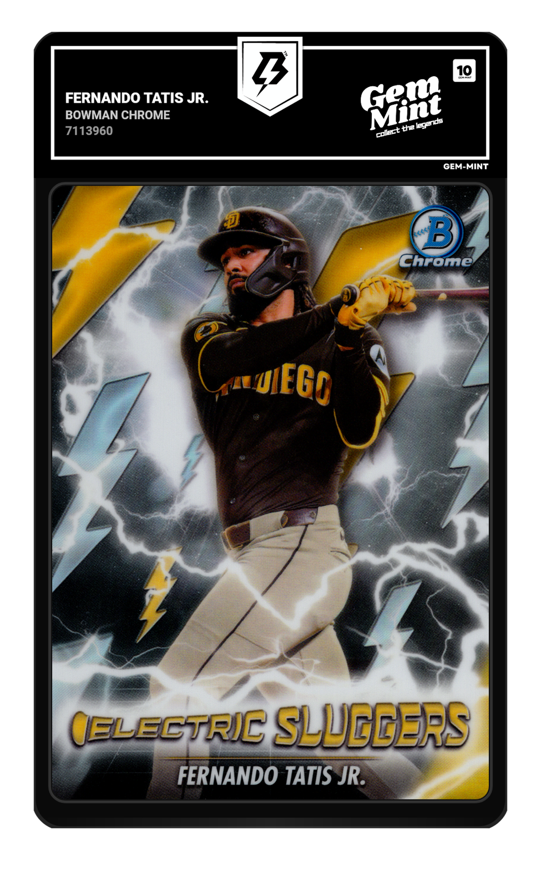 Graded slab — drag to flip between front and back