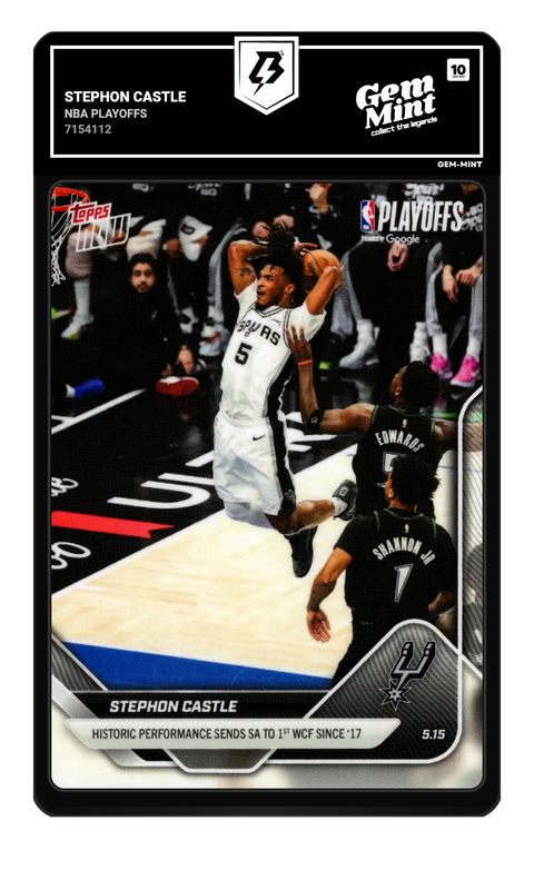 Stephon Castle 2026 NBA Playoffs graded Gem Mint 10 by TradingCard360