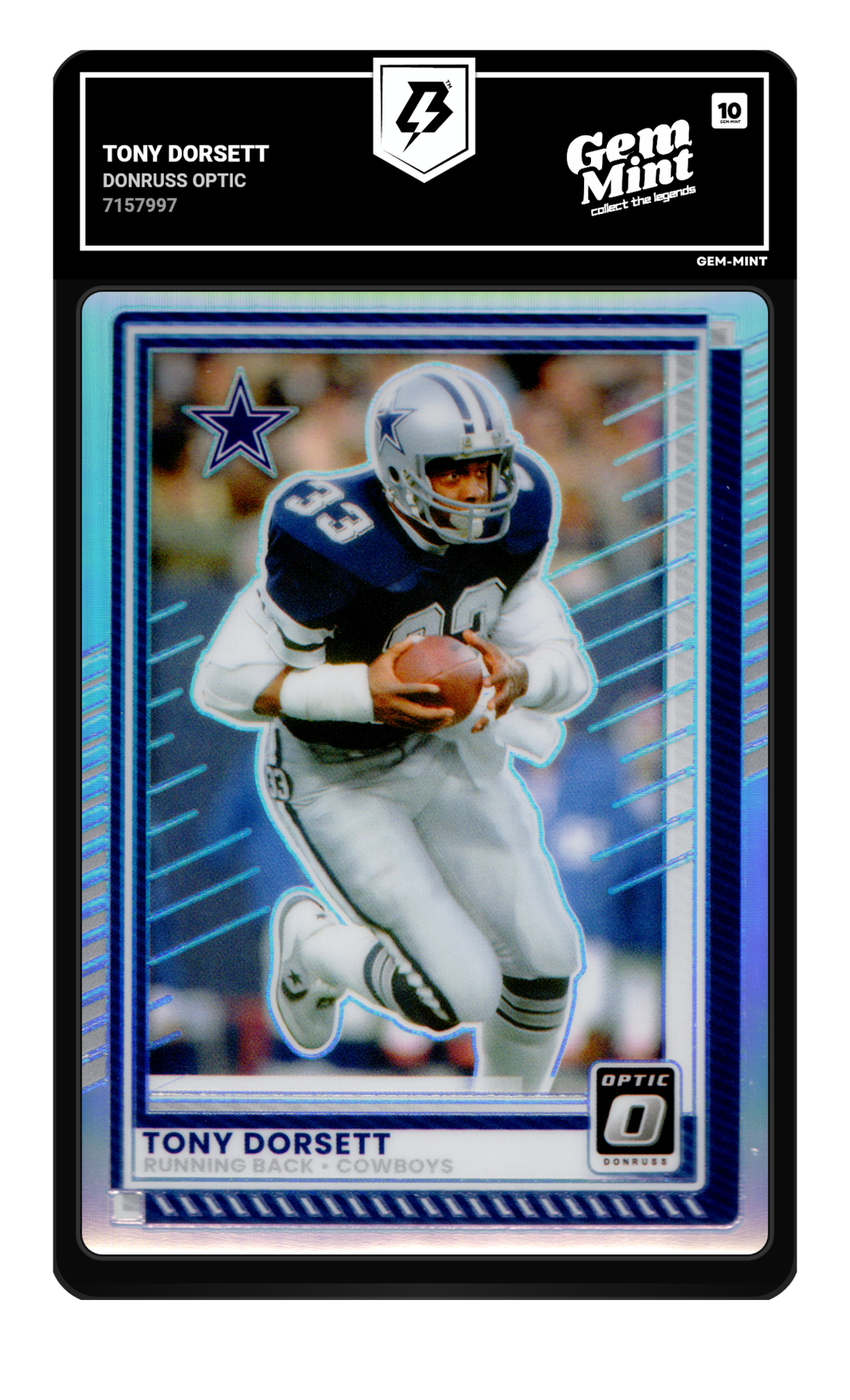 Tony Dorsett graded Gem Mint 10
