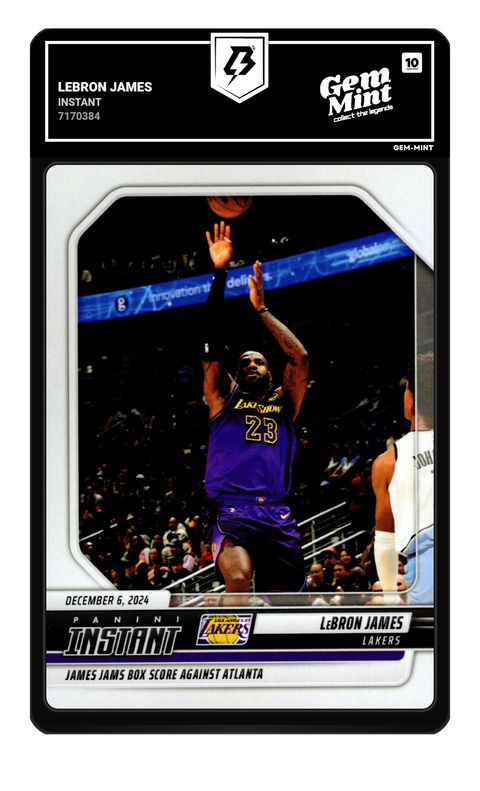 LeBron James 2024 Instant graded Gem Mint 10 by TradingCard360