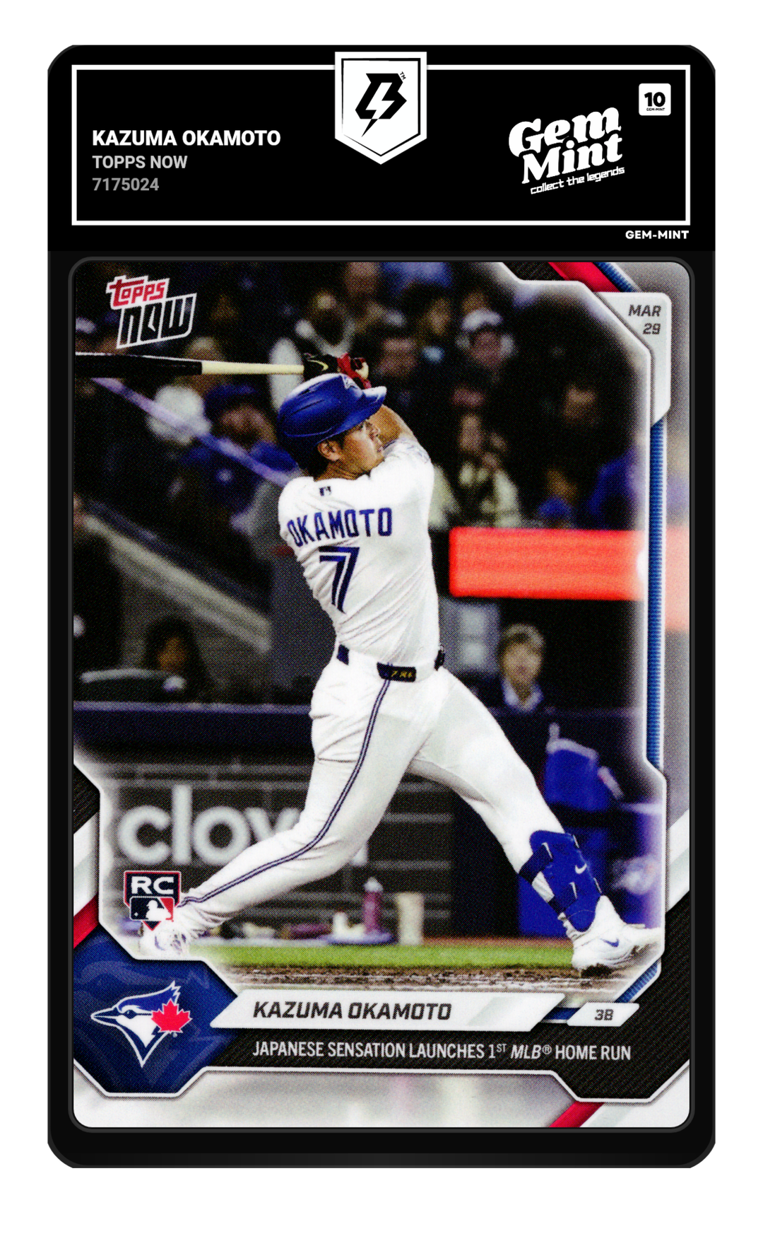 Kazuma Okamoto graded Gem Mint 10