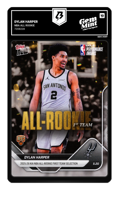 Dylan Harper 2026 NBA All Rookie graded Gem Mint 10 by TradingCard360