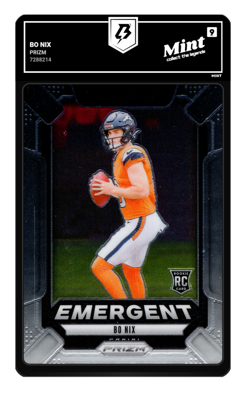 Bo Nix 2024 Prizm graded Mint 9 by TradingCard360