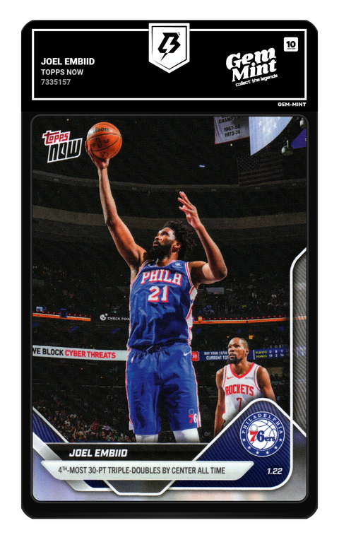 Joel Embiid 2026 Topps Now graded Gem Mint 10 by TradingCard360
