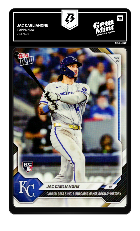 Jac Caglianone 2026 Topps Now graded Gem Mint 10 by TradingCard360
