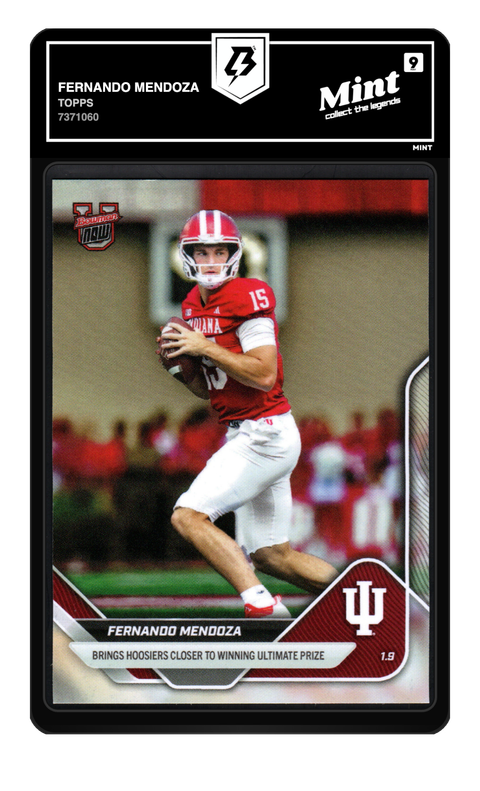 Fernando Mendoza 2025 Topps graded Mint 9 by TradingCard360