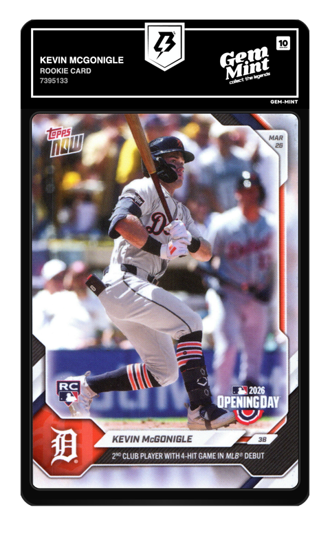 Kevin McGonigle 2026 Topps Now graded Gem Mint 10 by TradingCard360