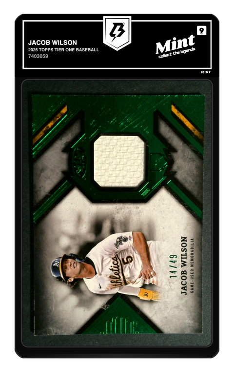Jacob Wilson 2025 2025 Topps Tier One Baseball graded Mint 9 by TradingCard360
