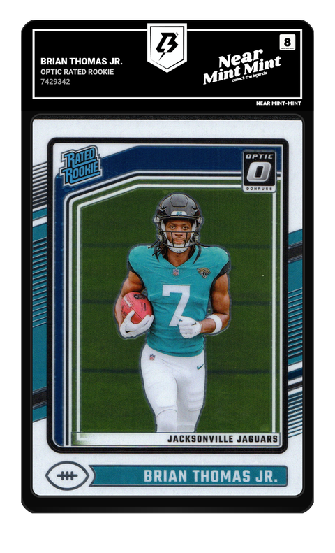Brian Thomas Jr. 2024 Optic Rated Rookie graded NM-MT 8 by TradingCard360