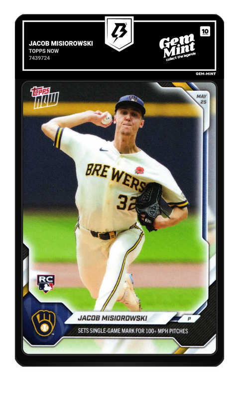 Jacob Misiorowski 2026 Topps Now graded Gem Mint 10 by TradingCard360
