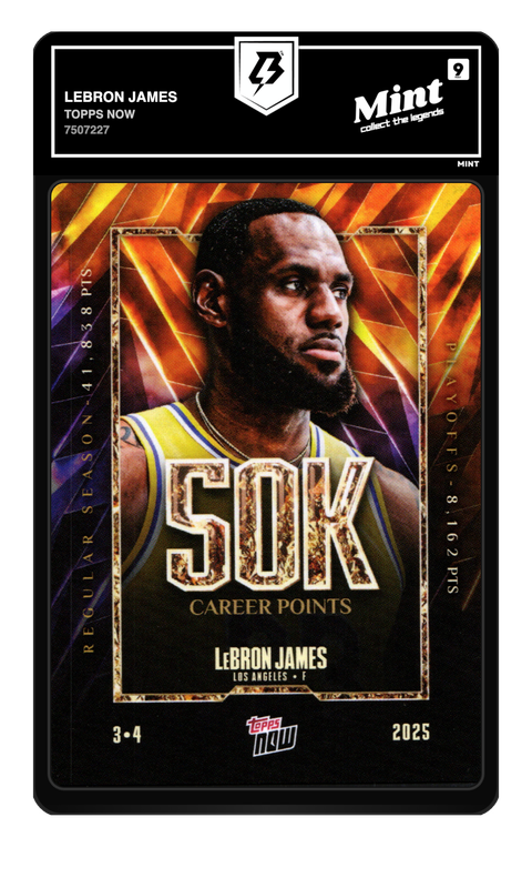 LeBron James 2025 Topps Now graded Mint 9 by TradingCard360