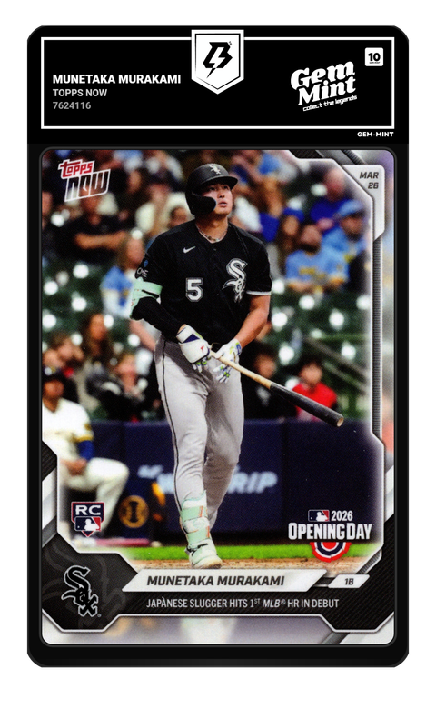 Munetaka Murakami 2026 Topps Now graded Gem Mint 10 by TradingCard360