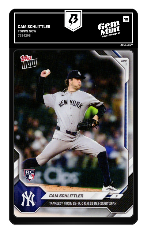 Cam Schlittler 2026 Topps Now graded Gem Mint 10 by TradingCard360