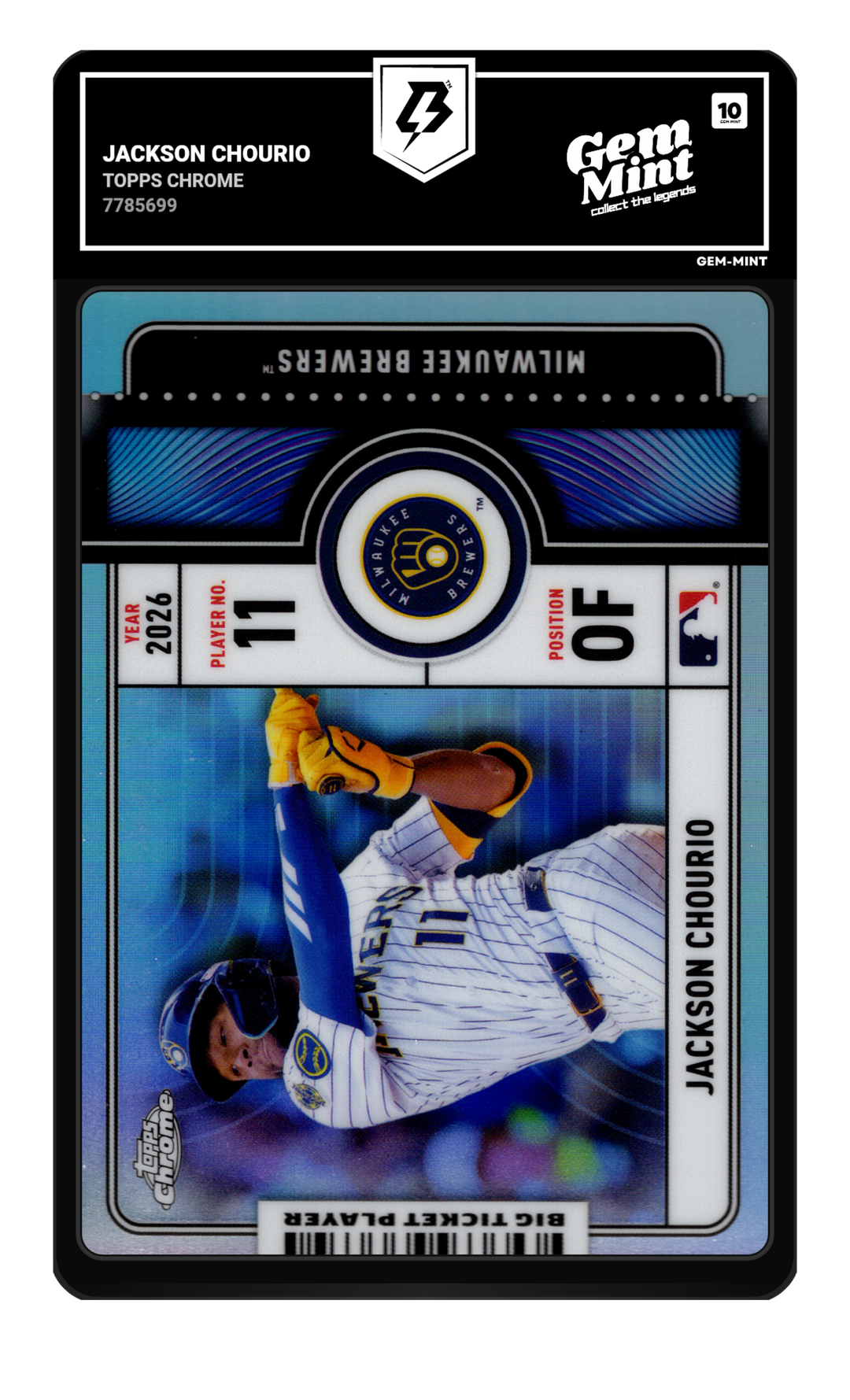 Jackson Chourio graded Gem Mint 10