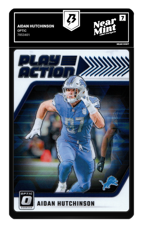 Aidan Hutchinson 2024 Optic graded Near Mint 7 by TradingCard360
