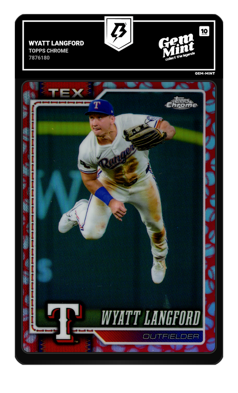 Wyatt Langford 2026 Topps Chrome graded Gem Mint 10 by TradingCard360