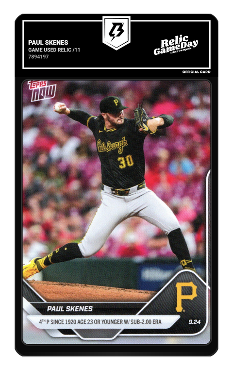 Paul Skenes 2025 Topps Now graded NM-MT 8 by TradingCard360