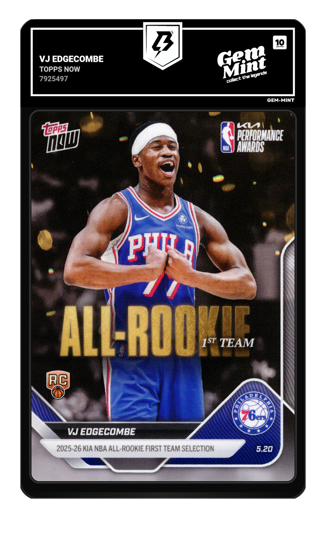VJ Edgecombe graded Gem Mint 10