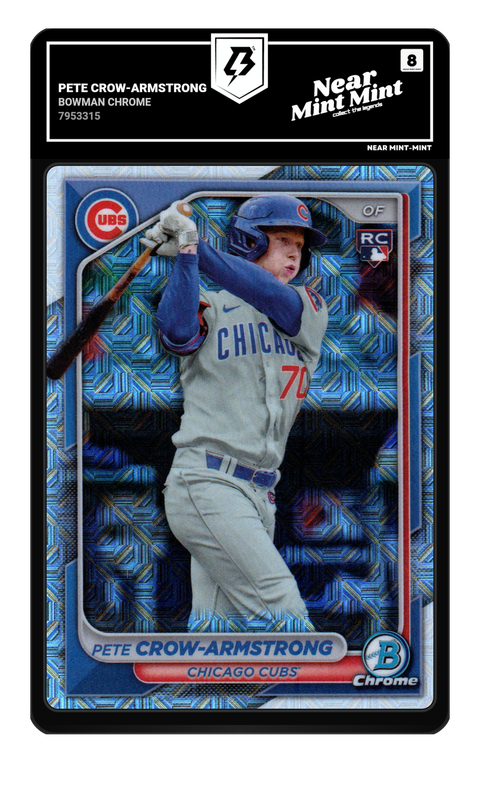 Pete Crow-Armstrong 2024 Bowman Chrome graded NM-MT 8 by TradingCard360