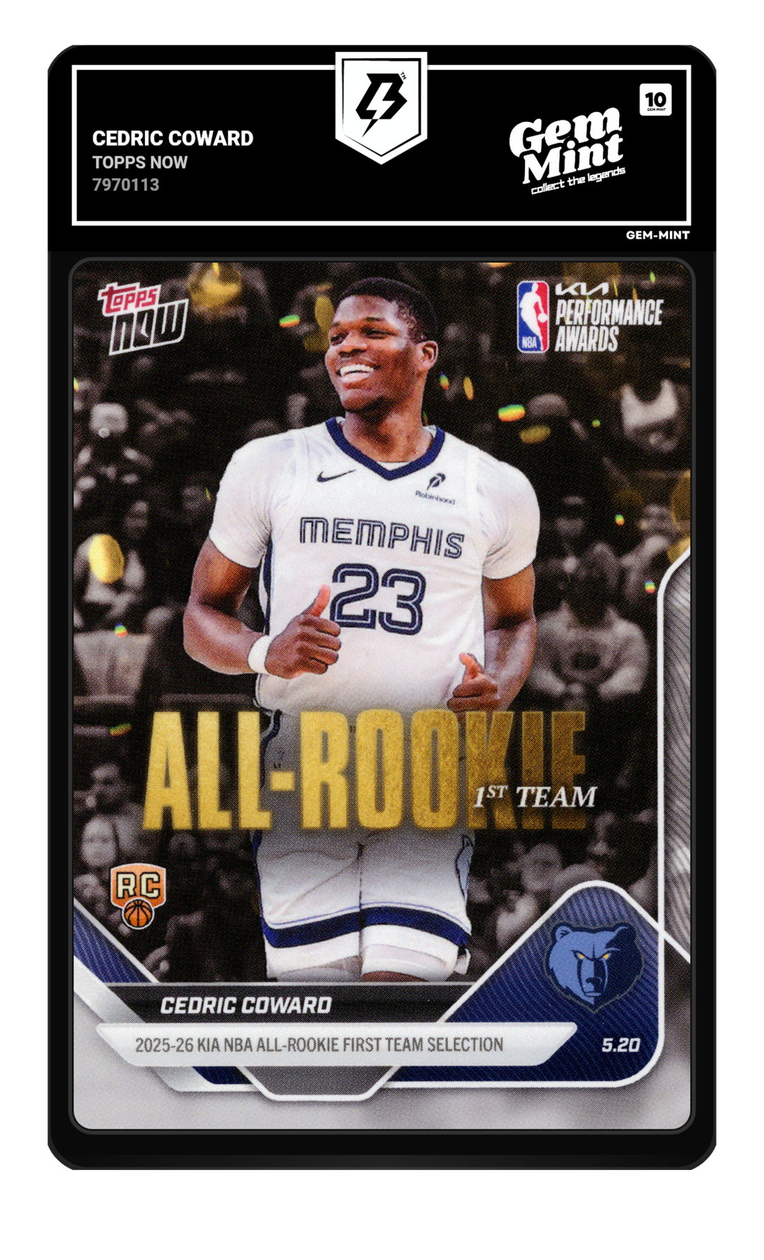 Cedric Coward graded Gem Mint 10