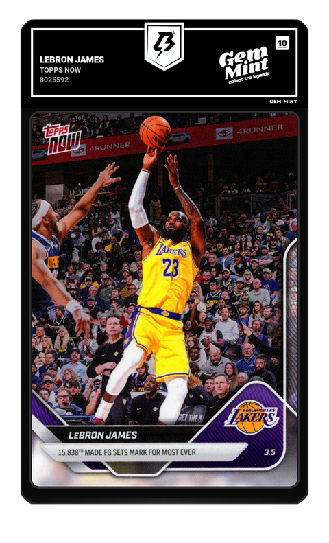 Lebron James 2026 Topps Now graded Gem Mint 10 by TradingCard360