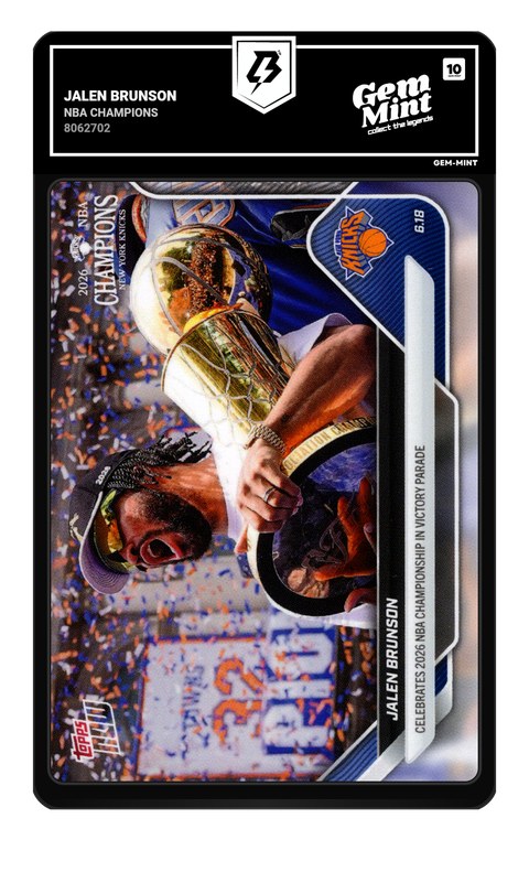 Jalen Brunson 2026 NBA Champions graded Gem Mint 10 by TradingCard360