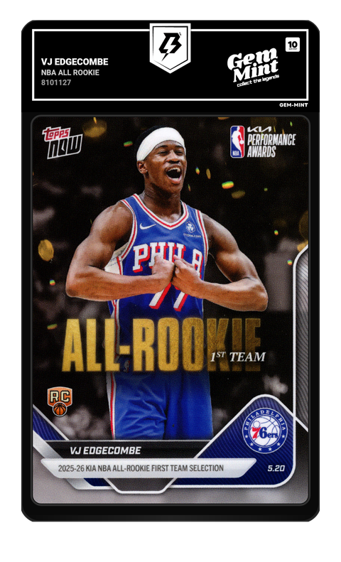 Vj Edgecombe 2026 NBA All Rookie graded Gem Mint 10 by TradingCard360