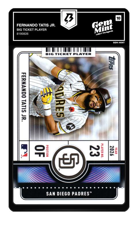 Fernando Tatis Jr. 2026 Big Ticket Player graded Gem Mint 10 by TradingCard360