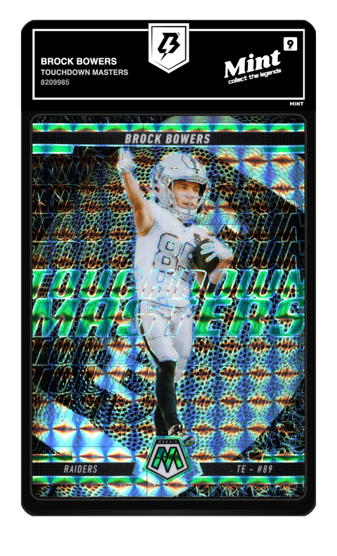 Brock Bowers 2025 Touchdown Masters graded Mint 9 by TradingCard360