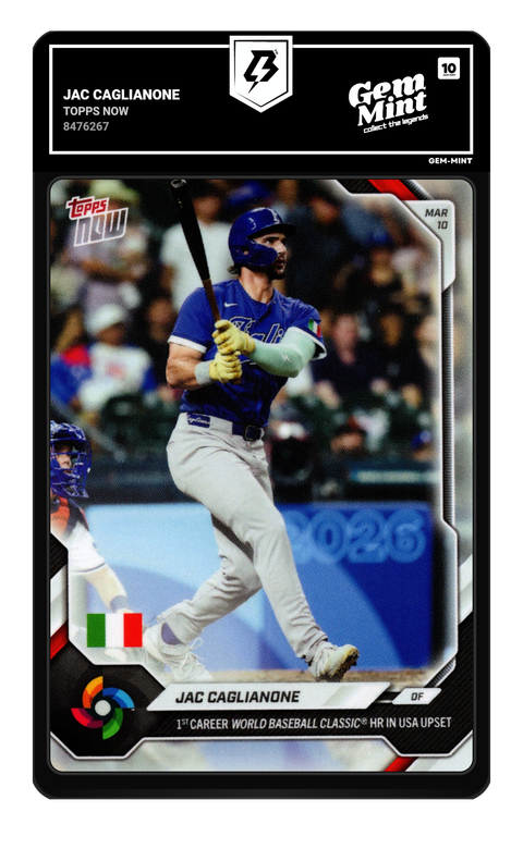 Jac Caglianone 2026 Topps Now graded Gem Mint 10 by TradingCard360