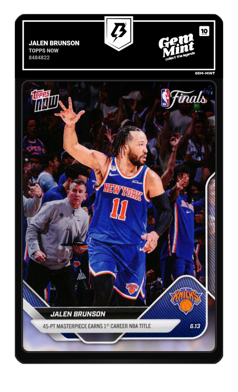 Jalen Brunson 2026 Topps Now graded Gem Mint 10 by TradingCard360