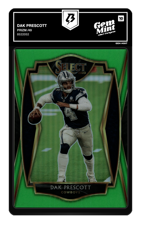 Dak Prescott 2020 Prizm /49 graded Gem Mint 10 by TradingCard360