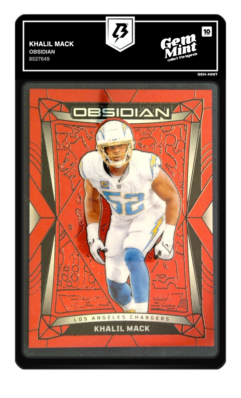 Khalil Mack 2024 Obsidian graded Gem Mint 10 by TradingCard360